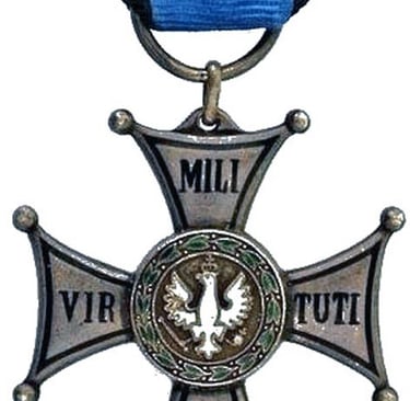 Silver Cross, Virtuti Military Class V, as awarded to K J Wolinski postumously