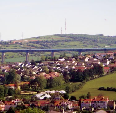 Mont Lambert with village of d'Écault in the valley below.