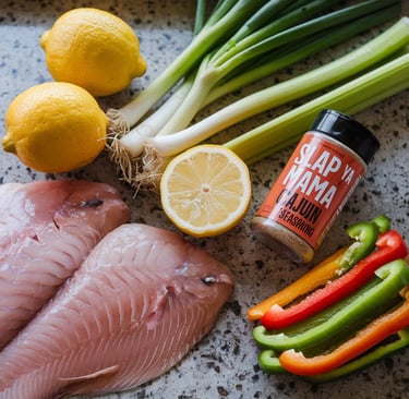 a variety of ingredients including fish, vegetables and spices