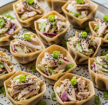 Asian Chicken Salad Wonton Cups