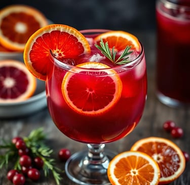 a glass of wine with a red wine in it