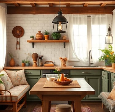 bohemian style kitchen