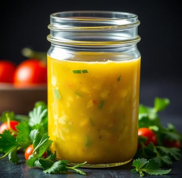 Classic Vinaigrette dressing in a mason jar