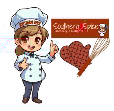 a cartoon character holding a sign that says southern fried chicken