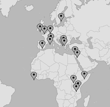 Humanitarian field work map
