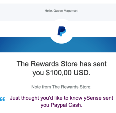 One of many payments we've received