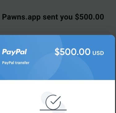 One of many payments we've received