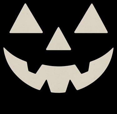 Glowing jack-o’-lantern face with triangle eyes and nose and a jagged smile