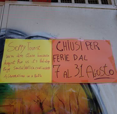 Closed for holiday in Naples Italy