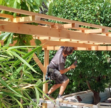 Structure pergola ouverte jardin