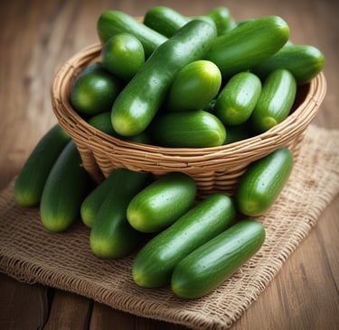Colorful bell peppers and eggplants neatly arranged in a rustic basket