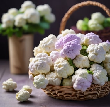 Colorful bell peppers and eggplants neatly arranged in a rustic basket