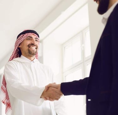 Saudi man handshake