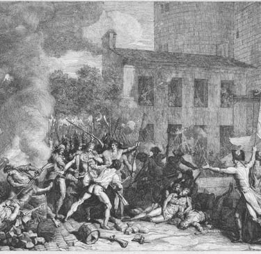 old picture: storming of the bastille