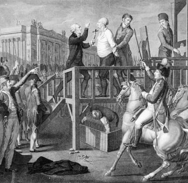 old picture: the last moment of the monarch Louis XVI