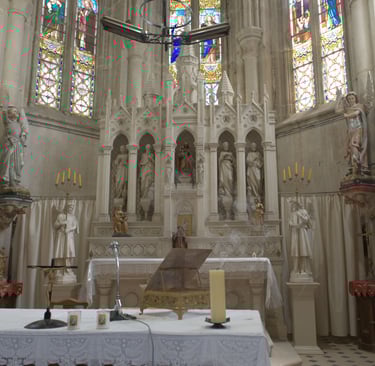 The church altar in the Saint Maurus church