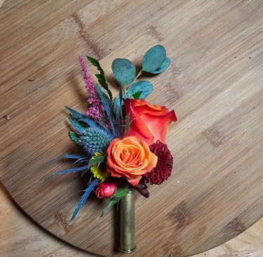 Personalized Boutonniere in bullet shell