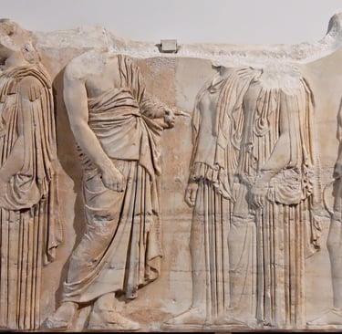 Phidias (attribué à), Plaque des Ergastines. Photo Marie-Lan Nguyen / Wikimedia Commons