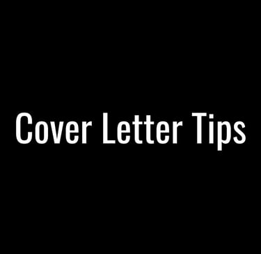 a black and white cover lettered with the words cover letter tips