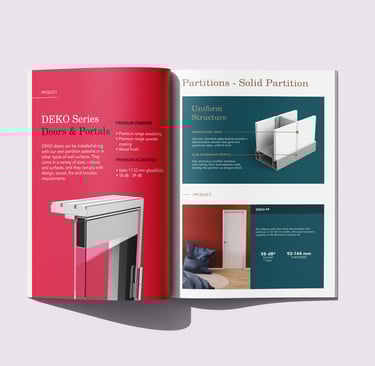 Elegant and modern brochure design for Deko Interior Design Firm, showcasing creativity and style.