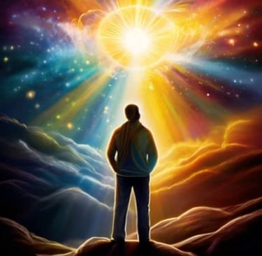 un hombre está mirando a la luz del cielo nocturno representa aprendizaje de cursos holísticos con CIA Balance