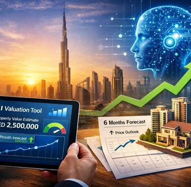 Real estate agent using AI technology tools to assist property buyers and analyze market data