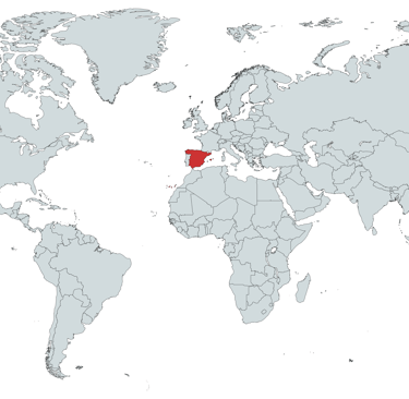 Spain on the world map