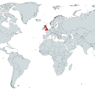 United Kingdom on the world map