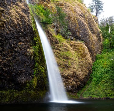 Evening shot of Horsetail Falls at the Gorge in Portland, OR area.  