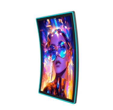 claratech's c curved gaming screen for slot machine