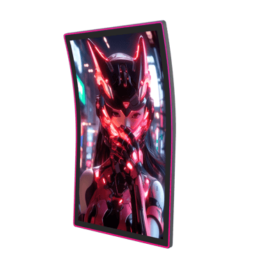 claratech's j curved touch screen for gaming and slot machines