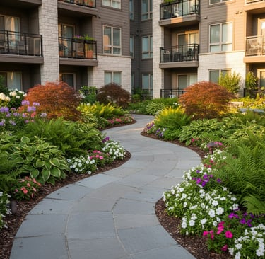 Pathway with plants on each side