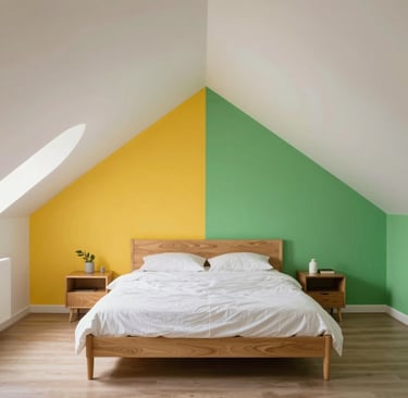 Living room furniture before and after applying easy-to-change decorative film.