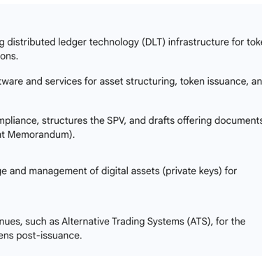 Table 1: Key Players and Platforms in the Asset Tokenization Ecosystem