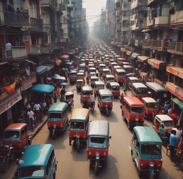 A picturesque view of the Buriganga River with boats.