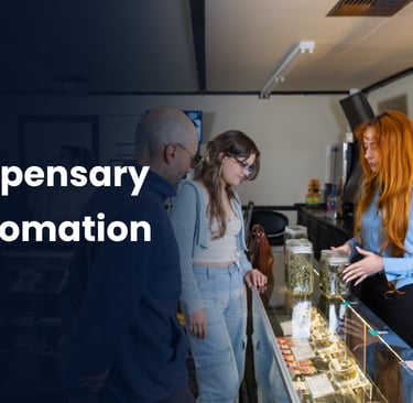 dispensary staff assisting customers