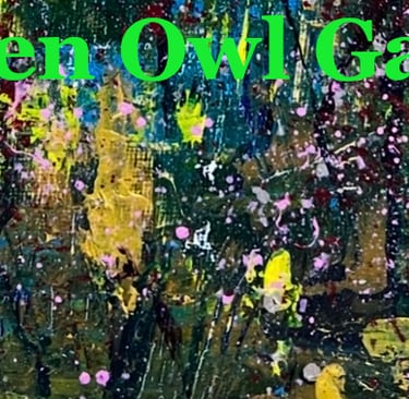Green Owl Gallery home page banner; a sample of a painting in the gallery.