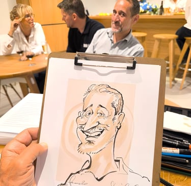 Schnellster & bester Portrait Karikaturist Schnellzeichner Hotel Sacher, Wien Salzburg Österreich
