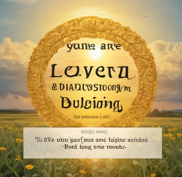 A peaceful setting with affirmations displayed.