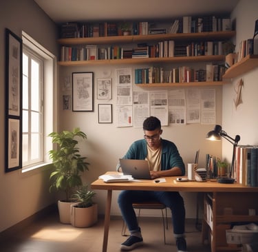 A vibrant outdoor scene with influencers engaging in mindful activities.