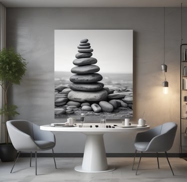 a table with a table and chairs in a room