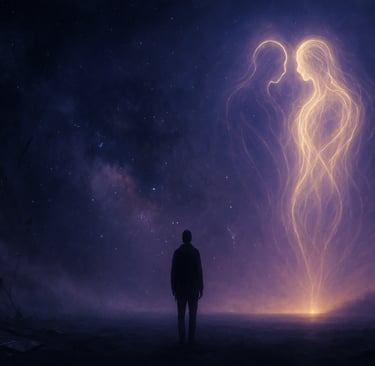 Illustration symbolique de la nuit noire de l’âme dans le parcours flamme jumelle