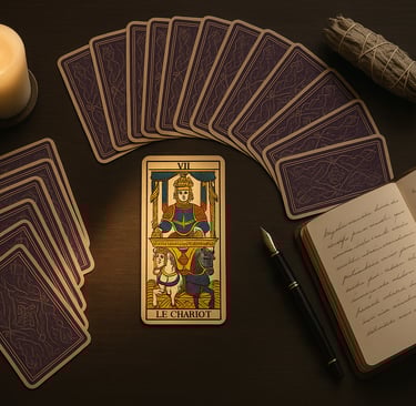 Disposition tirage tarot oui non avec cartes de Marseille