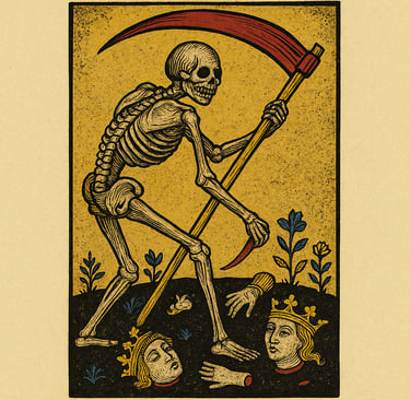 Arcane sans nom tarot de Marseille carte XIII squelette faux transformation