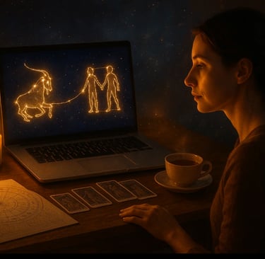 ChatGPT a dit :  Une femme assise à son bureau, éclairée par la lueur de bougies