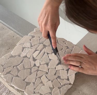 upcycling miroir avec mosaique travertin maison agave