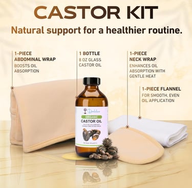 Dalileo organic castor oil pack kit with wrap and straps