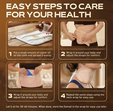 Dalileo organic castor oil pack kit with wrap and straps