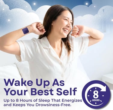 Waking up refreshed after 8 hours of restful sleep.