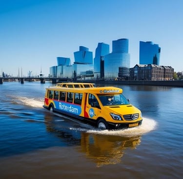 a bus with a bus on the water in rotterdam